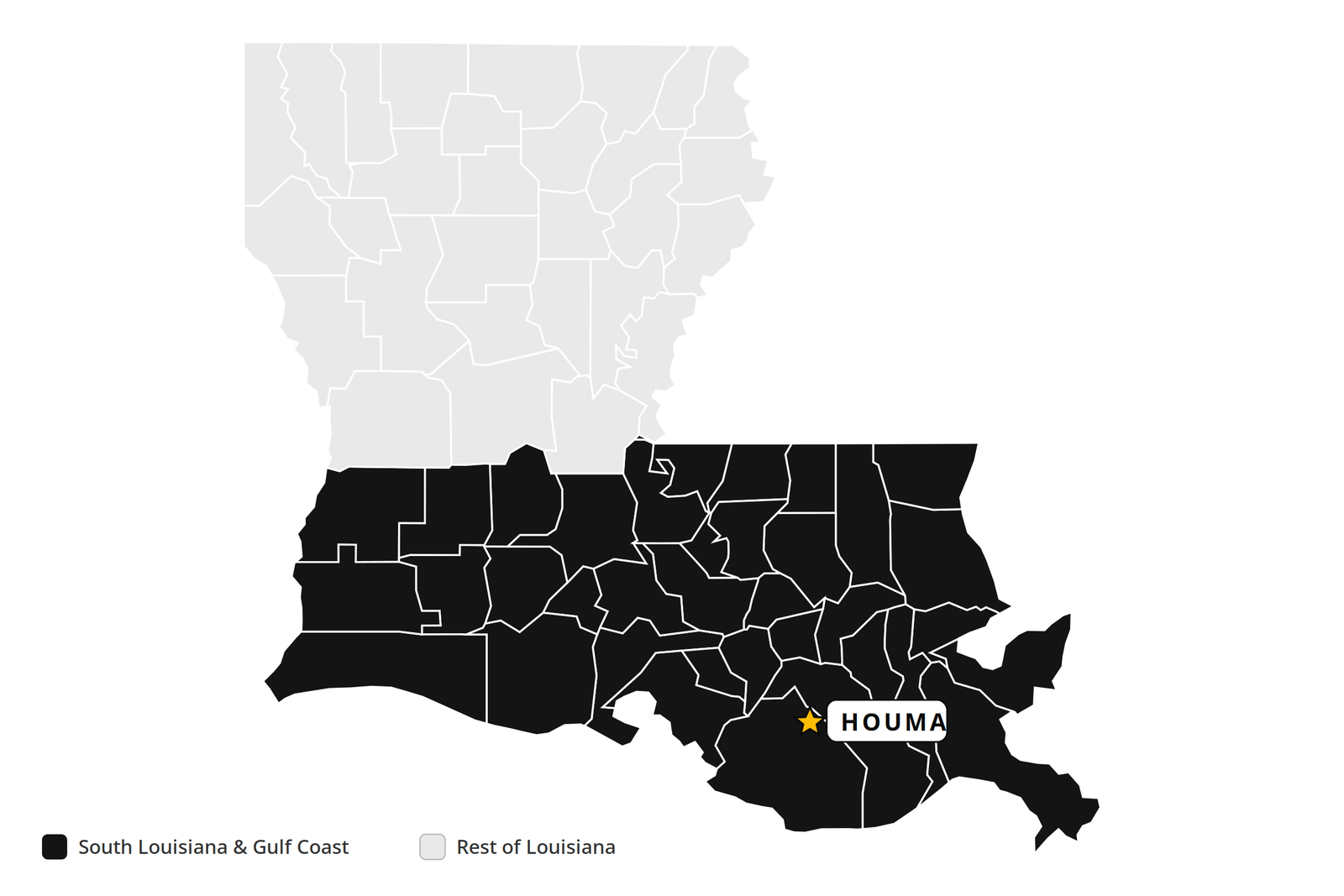 CMS Land & Debris service area — South Louisiana and the Gulf Coast